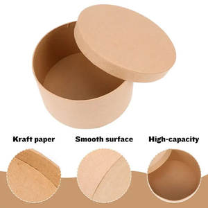 Caja Cajas de papel Galleta Pastel redondo Kraft Cupcake Panadería Contenedor Regalo Flor Mache Embalaje Portador Crema Tazas Soporte de hielo - Product Image 6