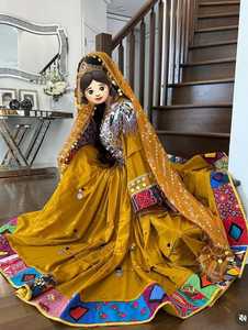 Vestido afgano Kuchi a la venta, tela de terciopelo de la mejor calidad, parche bordado Kuchi afgano, vestido de diseño de trabajo para mujer - Product Image 2