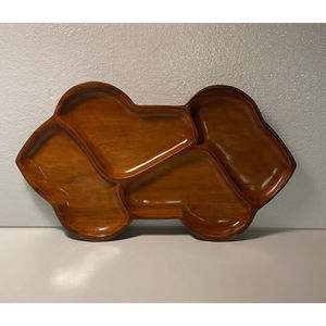 Assiette et plateau à dessert au chocolat brun bien poli et écologique, serveur de nourriture en bois pur fabriqué à la main, élégant et durable - Product Image 5