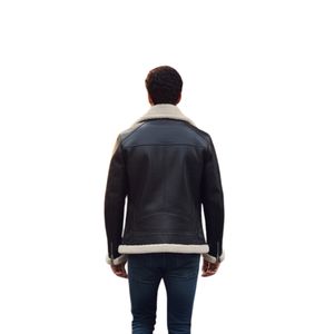 Chaqueta de Cuero Premium para Hombre, Forrada con Borrego, Gruesa y Cálida, con Cuello de Piel, Estilo Motero, Chaqueta de Cuero de Moda para Invierno - Product Image 2