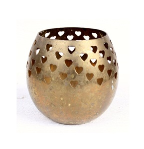 Brass <b>Chocolate</b> Bowl With Round Shape Hotel Decorative Brass Cutting <b>Heart</b> Designing Brass Dry Fruits Bowl - Product Image 1