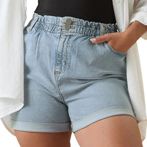 Haute qualité décontracté femmes taille haute minceur Denim Shorts nouveauté OEM conception Bermuda Shorts taille élastique confortable - Product Image 1