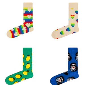 Unisex de alta calidad a rayas para calcetines felices Casual Crew algodón transpirable tejido inferior novedad estampado dibujos animados Anime colorido Da - Product Image 3