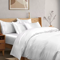 Ensemble de literie personnalisé en satin, rouge vin, luxe, double, housse de couette, garnissage en soie tissée