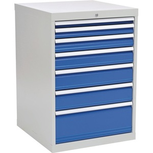 Light Grey/Signal Blue Full Extension 7-Drawer <b>Cabinet</b> H1019xW705xD736mm <b>Tool</b> <b>Cabinets</b> with Full Extension - Product Image 1