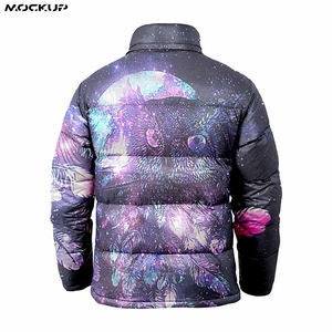Customized <b>Thin</b> Waterproof Windproof Hooded <b>Puffer</b> <b>Jacket</b> with Sublimated Design Stand Collar for Men High Street Style - Product Image 6
