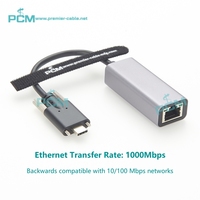 Câble Ethernet Gigabit USB-C RJ45 à verrouillage par vis 1000 Mbps en cuivre pur tressé PVC Connexion directe Compatible Juniper Mesa Pro