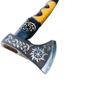 ขวานดามัสกัสทำด้วยมือแบบกำหนดเองขวานเหล็ก Tomahawk แบบอุตสาหกรรมสไตล์ไวกิ้งพร้อมการต่อสู้พร้อมด้ามไม้สำหรับตัด - Product Image 1