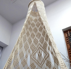 100% fait à la main macramé balançoire suspendue intérieur extérieur Boho Style macramé tissé à la main grand hamac suspendu chaise balançoire - Product Image 3