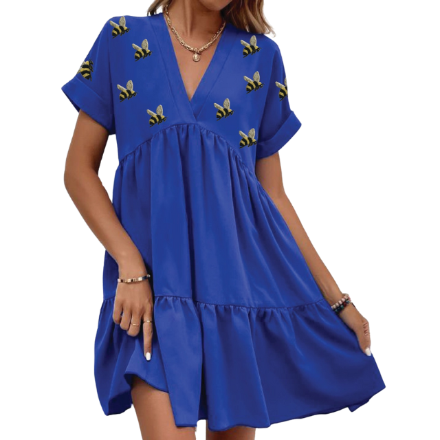 blue dress with bees Girl's Bees & Daisies Royal Blue Dress