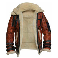 Chaquetas de Cuero con Forro de Piel para Hombre de Alta Calidad, Chaqueta Bomber de Piel de Oveja, Abrigo de Invierno de Alta Calidad para Hombre