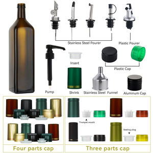 Commercio all'ingrosso 500ML vuoto <span class=keywords><strong>verde</strong></span> bottiglie di vetro scuro facile versare beccuccio Set di stampa dell'etichetta Dispenser per olio d'oliva <span class=keywords><strong>e</strong></span> aceto - Product Image 1