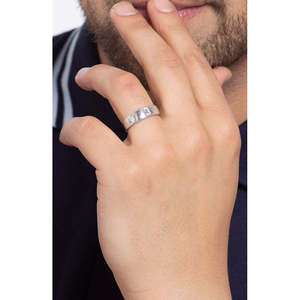 NOVAMART Fine Premium 925 Pure Sterling Silver <b>Men's</b> <b>Rings</b> Rhodium Plated <b>Emerald</b> Cut Diamond Geometric Setting Jewelry for Gift - Product Image 4