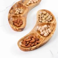 Plat à 3 compartiments en bois d'olivier |   Vaisselle tunisienne pour la vente au détail et l'hôtellerie |   Vente en gros