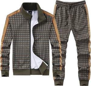 Ensemble de survêtement pour homme en tissu délavé, 2 pièces, col à capuche, manches longues, avec poches latérales doubles, veste et pantalon de survêtement - Product Image 5