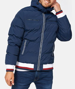 Winter Unisex Canvas Puffer <b>Jacket</b> with Custom Printed Logo Customizable Colors & Front Design <b>Hooded</b> Cotton Lined - Product Image 2