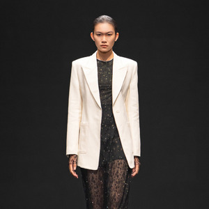 Blazers de Manga Larga para Mujer EMI SAND JACQUARD BLAZER Corte Recto Manga Larga Jacquard Arena WHITE ANT Vietnam - Product Image 3