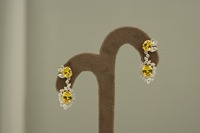 Pendientes de Diamantes Modernos para Mujer, Corte Ovalado Cultivado en Laboratorio, Chapados en Oro Blanco y Rosa de 14/18Kt, Certificados por IGI, para Bodas, Fiestas o Regalos