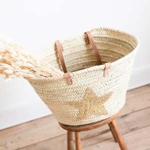 Handmade Palm Leaf Shoulder <b>Basket</b> Bag Women Beach <b>Shopping</b> Tote Minimalist Design Large (>50cm) Non-Closure Minimoroccolism - Product Image 5