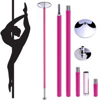 Barre de Danse Poledance d'Intérieur en Silicone de 45 mm pour la Maison, Fonction Statique + Tournante, Hauteur Réglable de 2,3 à 2,75 m