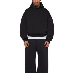 Hoodie Manufacturers Double Lined 610 Gsm <b>Fabric</b> Streetwear Heavyweight Cotton Blend Winter Clothes Washed <b>Black</b> Hoodies Men - Product Image 6