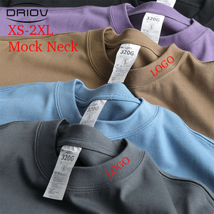 Camiseta Extra Grande de 250-320 Gsm, Camiseta con Logotipo Personalizado, Cuello Redondo Grueso, Cuello Alto Simulado, Camiseta de Alta Calidad y Peso Pesado - Product Image 1