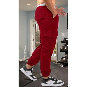 Best Design Men's Casual <b>Trousers</b> High Quality Cotton Solid Color Street Style Breathable <b>Drawstring</b> Pattern Plain Dyed Canvas - Product Image 3