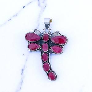 Pendentif en argent sterling 925 et pendentifs en pierre précieuse rubis argentée, design unique, prix de gros, bijoux en argent - Product Image 2