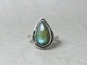 Bague en pierres précieuses Labradorite Blue Shine 925 bijoux en argent Sterling bagues en argent faites à la main en gros bagues fines cadeau pour elle - Product Image 2