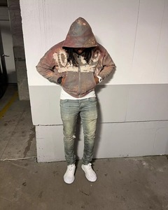 เสื้อฮู้ดพลอยเทียมสำหรับผู้ชายเสื้อผ้าแนวสตรีท400GSM เสื้อสวมหัวคริสตัลใหม่พิมพ์โลโก้ออกแบบได้ตามต้องการ - Product Image 2