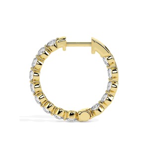 Lab Grown Diamond Huggie Earrings 14K Solid <b>Gold</b> <b>Hoop</b> Earrings 1ctw Diamond Pair Earrings Sustainable Jewelry - Product Image 4