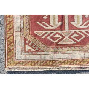 พรมทอถักขนแกะสีขาวสีแดงแบบคลาสสิกขนาด2.3x3.4ฟุตแบบตุรกีพรมสี่เหลี่ยมผืนผ้าขนาดใหญ่ด้านหลังยางขนาด10มม. สำหรับโถงทางเดิน - Product Image 3