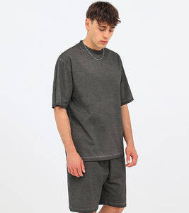 Camiseta extragrande de Color degradado lavado de 2025 260gsm de tendencia, camisetas desgastadas con lavado ácido en blanco Vintage para hombres - Product Image 5