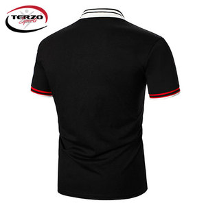 เสื้อยืดโปโลสำหรับผู้ชายเสื้อแขนสั้นระบายอากาศได้พิมพ์ลายสีล้วนเรียบง่ายสีพื้นสำหรับฤดูร้อน - Product Image 3