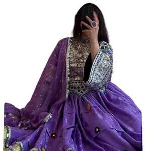 Robes afghanes Kuchi modernes à lacets dans le dos pour femmes, 100% tissu de haute qualité, pour mariage et soirée, longueur genou - Product Image 4