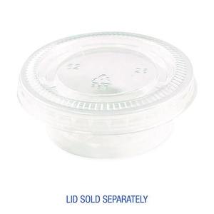 Vasos de plástico para soufflé/porciones Boardwalk de 1.5 oz con tapa, vasos pequeños desechables de PP para refrigerios, translúcidos, 2500/unidad por caja - Product Image 5