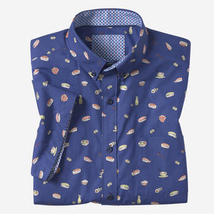 Chemises d'été décontractées imprimées pour hommes avec manches courtes Broderie personnalisée Logo Tag Label And Branding For Streetwear - Product Image 4