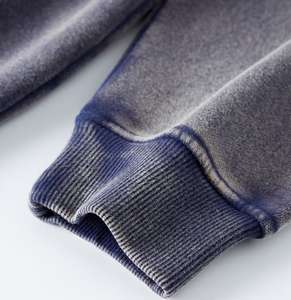 Sweat à capuche pour hommes de haute qualité personnaliser en gros lourd lavage Vintage sweat à capuche zippé gros quantité minimale de commande bas broderie de détresse - Product Image 4