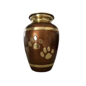 Elegante Metal Decoración del hogar Pata antigua Impreso Metal Pet Urns Fabricante Nuevo diseño Hecho a mano Aluminio Metal Pet Urns - Product Image 1