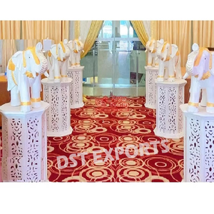 Pots de fleurs de passerelle de décor de mariage proéminent Pot de fleur de vente chaude avec des piliers pour des pots de fleurs sculptés en fibre de mariage d'allée - Product Image 2