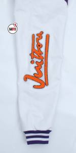 Veste d'hiver en cuir pour hommes de qualité supérieure avec patchs en chenille Logos et design personnalisés Vente en gros sur mesure - Product Image 2