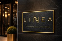 Plaque d'adresse personnalisée en laiton, plaque nominative en métal de luxe, surface noire craquelée pour hall d'hôtel