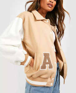 Veste universitaire en polaire Letterman pour femmes manteau d'hiver personnalisé veste en cuir produit fini - Product Image 3