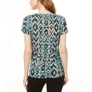 Camiseta de Cuello Redondo para Mujer, Unisex, Talla Adulto, Transpirable, de Algodón, Estampada, Informal, de Color Sólido, Personalizable, Verano 2024, Superventas - Product Image 4