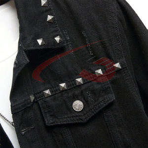 แจ็กเก็ตยีนส์สำหรับผู้ชายแจ็กเก็ตยีนส์ฟอกสไตล์สตรีทแฟชั่นงานตามสั่งสไตล์วินเทจ - Product Image 2