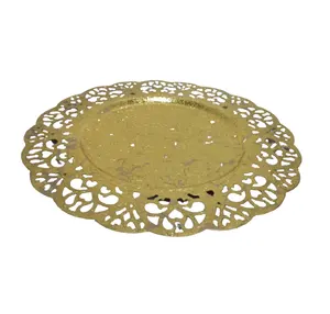 Plato redondo para servir de hierro de nuevo diseño, uso de Color de lámina dorada para el hogar y el Hotel, platos para servir cenas personalizados - Product Image 1