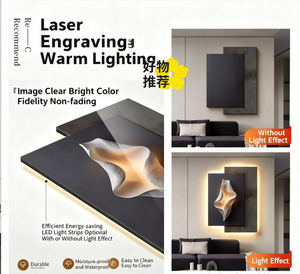 2025 minimalista negro-Blanco-gris LED luz lienzo Fondo porche pared pintura tridimensional sentido sala de estar decorativa - Product Image 6