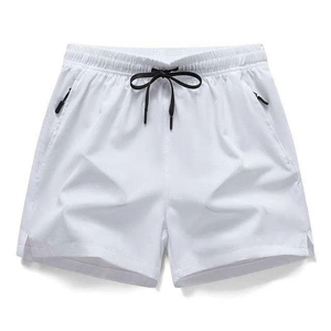 Men's 5-Inch Eco-Friendly <b>Canvas</b> <b>Plain</b> Dyed Knitted Quick-Dry Mid Waist Running Shorts Sporty Style Breathable Fitness Training - Product Image 4