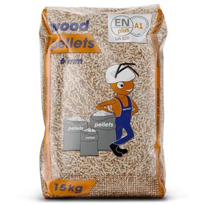 Pellets de madera de pino de 6 mm, biomasa para calefacción, 15 kg, envasados en bolsas de plástico, contenido de ceniza 0.2%, calorías 17.75j, origen PL 7.6% - Product Image 2