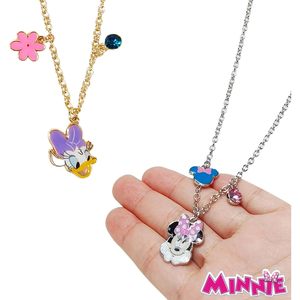 OEM/ODM Customizable Mickey Minnie <b>Mouse</b> 2pc Necklace Set Gold Plated Cute BFF Jewelry for Kids Direct Factory Price - Product Image 3